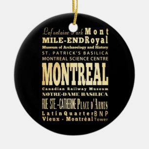 Ornamento De Cerâmica Cidade de Montreal da arte da tipografia de Canadá