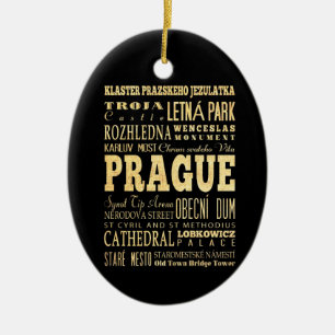 Ornamento De Cerâmica Cidade de Praga da arte da tipografia da repúblic