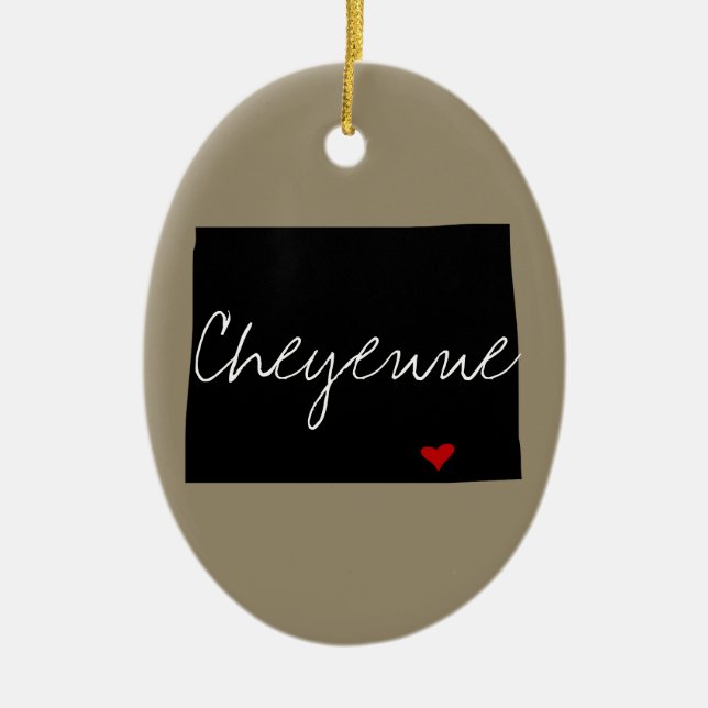 Ornamento De Cerâmica Cidade de Wyoming (Frente)