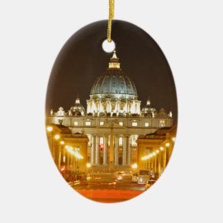 Ornamento De Cerâmica Cidade do Vaticano, Roma, Italia na noite