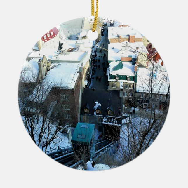 Ornamento De Cerâmica Cidade Velha do Quebec, Quebec, Canadá (Frente)