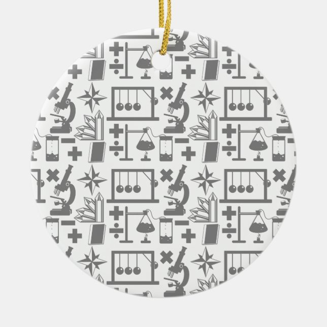 Ornamento De Cerâmica Ciência Biologia Física Geografia Padrão Matemátic (Frente)