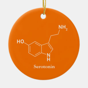 Ornamento De Cerâmica Ciência da Química da Molécula da Serotonina Legal