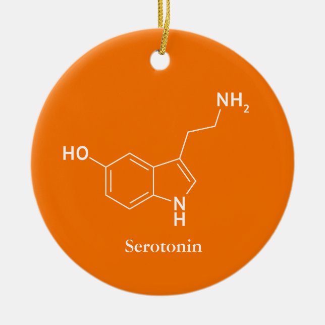 Ornamento De Cerâmica Ciência da Química da Molécula da Serotonina Legal (Frente)
