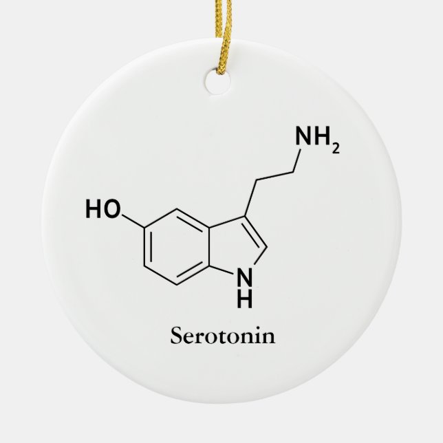 Ornamento De Cerâmica Ciência da Química Molecular da Serotonina (Frente)