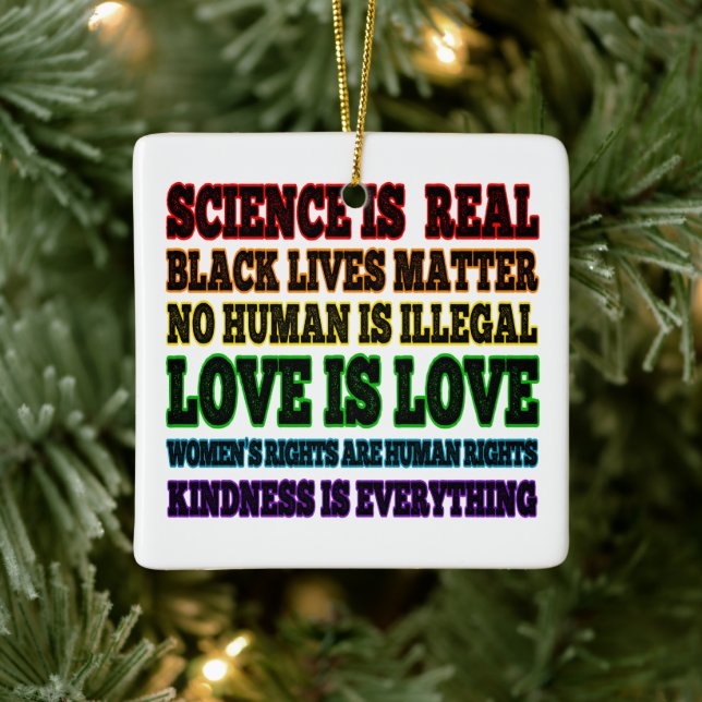 Ornamento De Cerâmica Ciência é a verdadeira vida negra (Árvore)