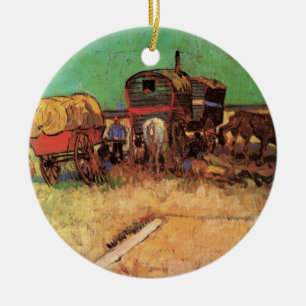 Ornamento De Cerâmica Ciganos com Caravanas de Vincent van Gogh