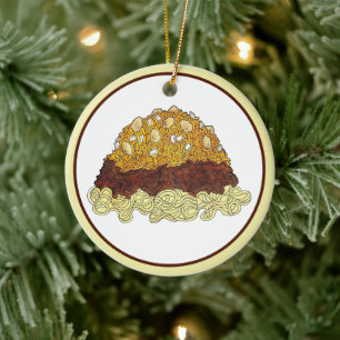 Ornamento De Cerâmica Cincinnati Chili Ohio OH Spaghetti Chili Comida