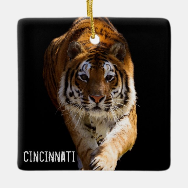 Ornamento De Cerâmica Cincinnati Tiger - (Frente)