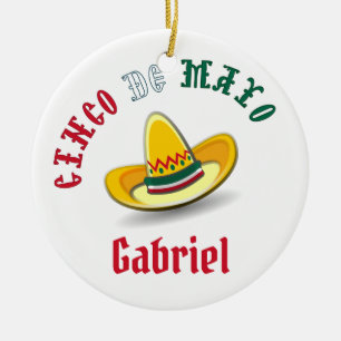 Ornamento De Cerâmica Cinco de maio personalizáveis Fiesta
