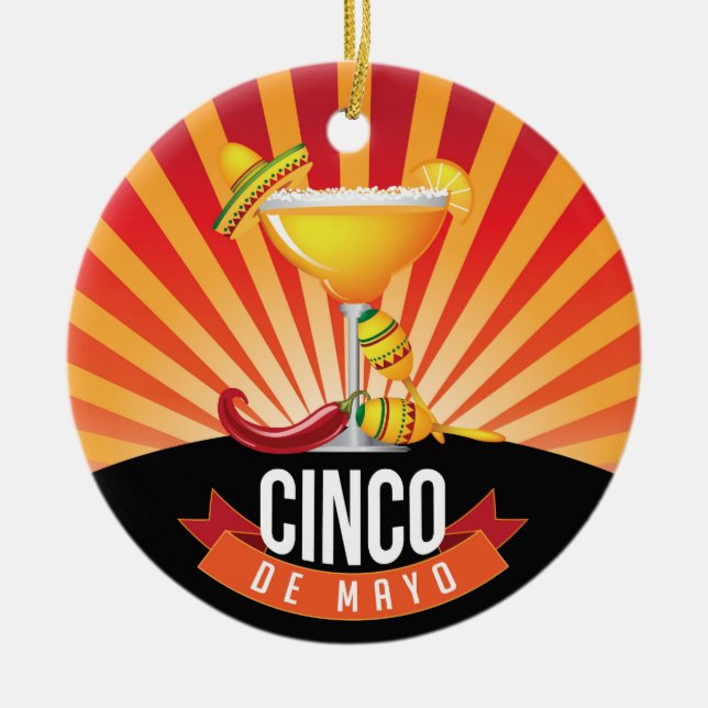 Ornamento De Cerâmica Cinco de Mayo (Frente)