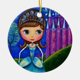 Ornamento De Cerâmica Cinderella Castle Tiara Big Eye Doll Cute
