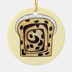 Ornamento De Cerâmica Cinnamon Raisin Bread Loaf Baking Breadmaking