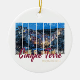 Ornamento De Cerâmica Cinque Terre Riomaggiore italiano Vintage Souvenir