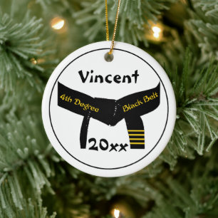 Ornamento De Cerâmica Cinturão negro do grau das artes marciais 4o