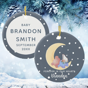 Ornamento De Cerâmica Cinza Angel Wings Baby Losh Memorial