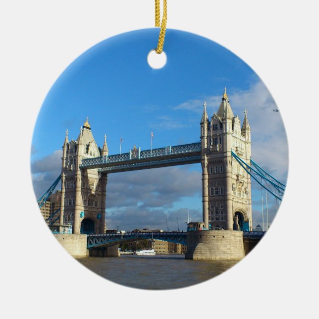 Ornamento De Cerâmica Circle Ornament-Tower Bridge London (Frente)
