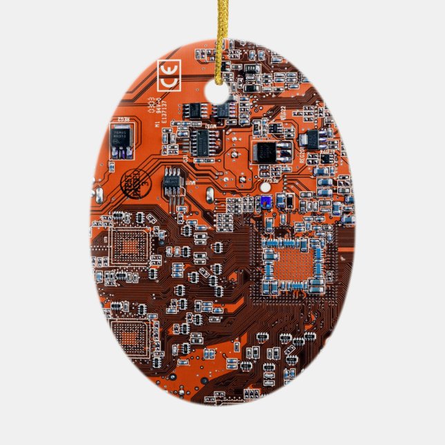 Ornamento De Cerâmica Circuito Impresso Conjunto PCB Circuito Laranja Co (Frente)