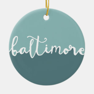 Ornamento De Cerâmica Círculo azul Ombre de Baltimore, Maryland