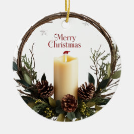 Ornamento De Cerâmica Círculo Clássico de Velas de Pavial