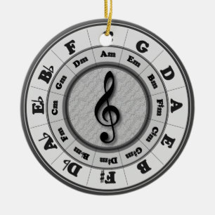 Ornamento De Cerâmica Círculo da música dos quintos