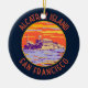 Ornamento De Cerâmica Circulo de Distressão da Ilha Alcatraz San Francis (Frente)