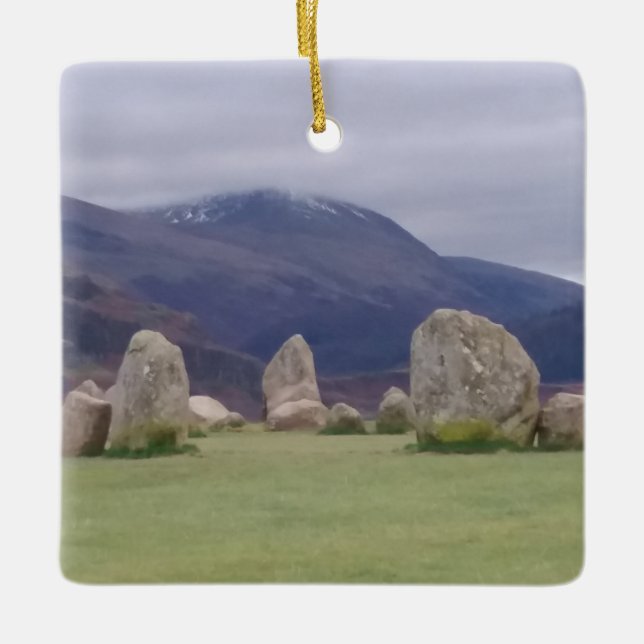 Ornamento De Cerâmica Círculo de Pedra de Castlerigg (Frente)