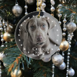 Ornamento De Cerâmica Círculo de Pet Dog Cat Fotografia Minimalística de<br><div class="desc">Este design pode ser personalizado na área fornecida pela alteração da foto e/ou do texto. Ou pode ser personalizado clicando em Personalizar este Modelo e, em seguida, escolhendo o clique para personalizar mais a opção e excluir ou alterar a cor do plano de fundo, adicionar texto, alterar a cor ou...</div>