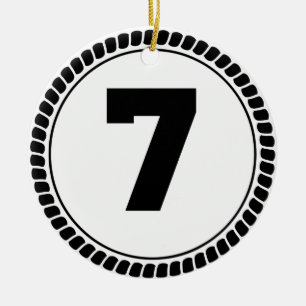Ornamento De Cerâmica Círculo do número sete