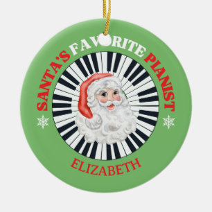 Ornamento De Cerâmica Círculo Pianista Favorito dos papais noeis Piano P