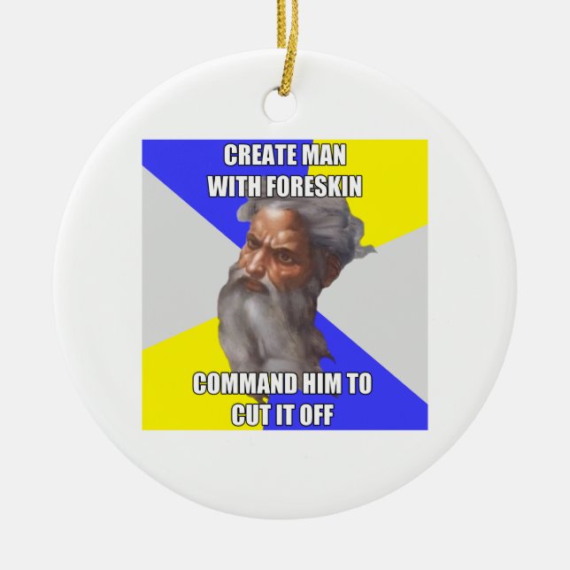 Ornamento De Cerâmica Circuncisão do deus do troll (Frente)