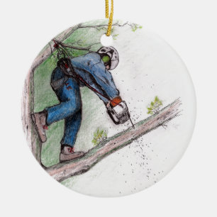 Ornamento De Cerâmica Cirurgião Árvore Arborista