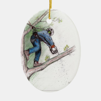 Ornamento De Cerâmica Cirurgião Árvore Arborista Lumberjack