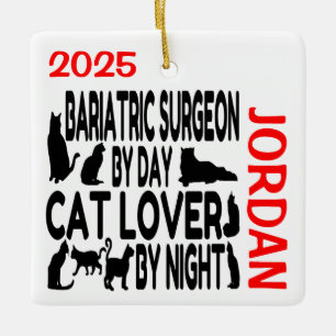 Ornamento De Cerâmica Cirurgião Bariátrico Ama Gatos PERSONALIZADO