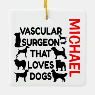 Ornamento De Cerâmica Cirurgião Vascular Ama Cachorros PERSONALIZADOS