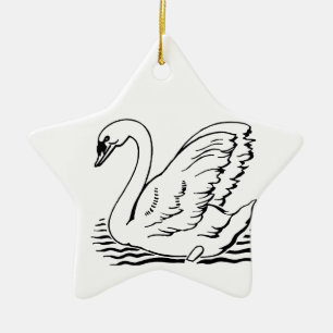 Ornamento De Cerâmica Cisne graciosa