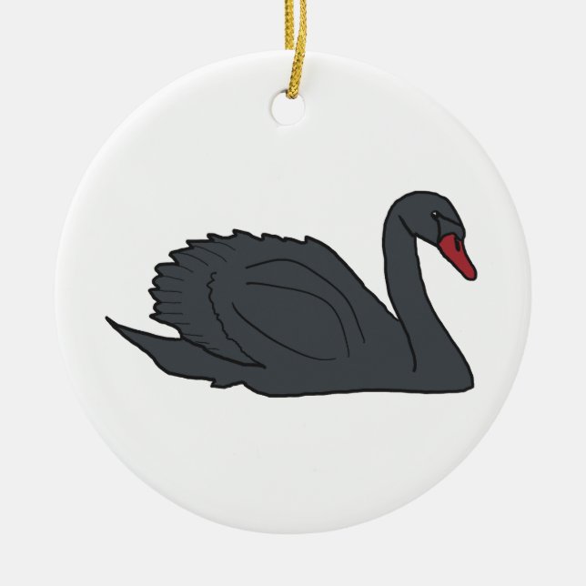 Ornamento De Cerâmica Cisne Negro (Frente)