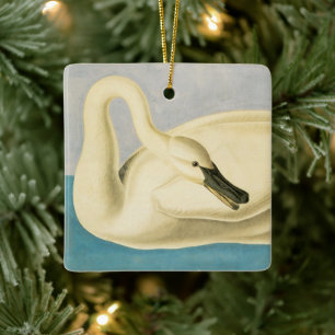 Ornamento De Cerâmica Cisne Trombeteiro por John James Audubon, Ave Vint
