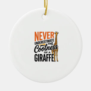 Ornamento De Cerâmica Citação Engraçada de Girafa Camiseta Vintage Vetor
