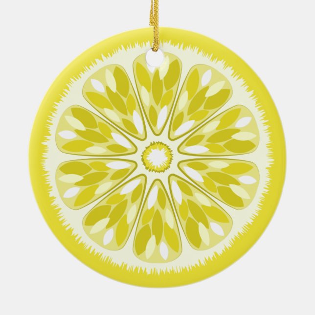 Ornamento De Cerâmica Citrus Slices Lemon (Traseira)