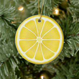 Ornamento De Cerâmica Citrus Sunshine Lemon, Feriados