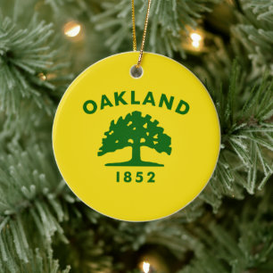 Ornamento De Cerâmica City Flag de Oakland (Califórnia)
