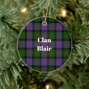 Ornamento De Cerâmica Clã Blair Modern Tartan