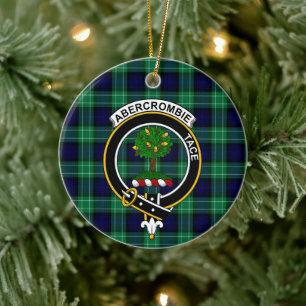 Ornamento De Cerâmica Clã escocês Abercrombie caçando Tartan e Crest
