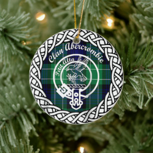 Ornamento De Cerâmica Clã escocês Abercrombie Tartan e Crest