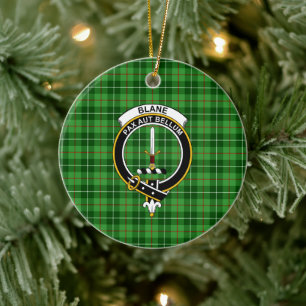 Ornamento De Cerâmica Clã escocês Blane Tartan e Crest