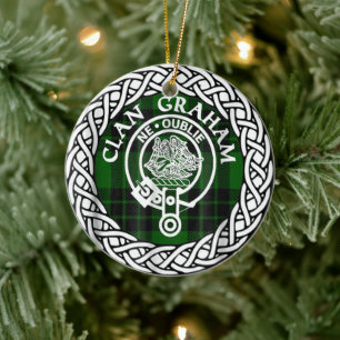 Ornamento De Cerâmica Clã escocês Graham Tartan e Crest