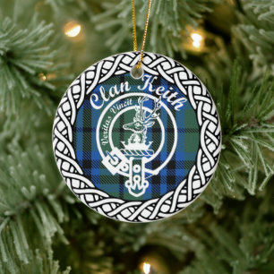 Ornamento De Cerâmica Clã escocês Keith Tartan e Crest