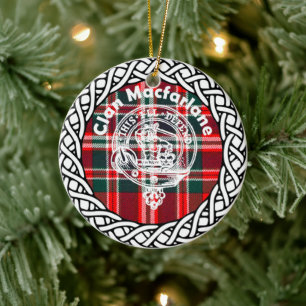Ornamento De Cerâmica Clã escocês Macfarlane Tartan e Crest