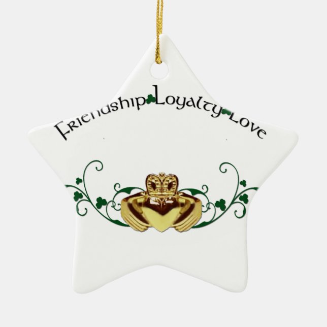 Ornamento De Cerâmica Claddagh/Claddaugh (Frente)